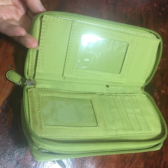 Free Add on! Upcycled Repaired Olive Green Minicci Wallet - Picture 2 of 10